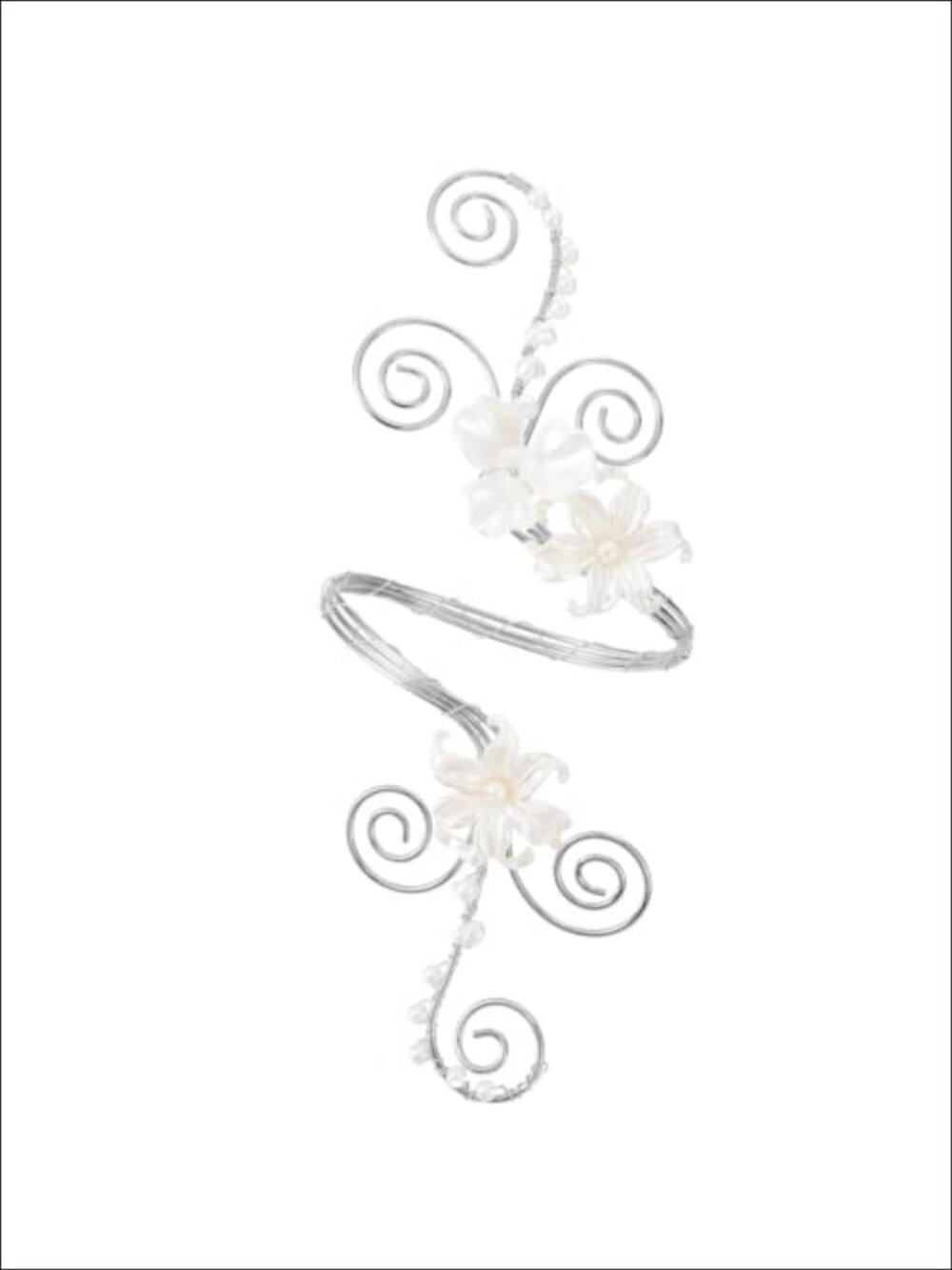 Fairy Flower Arm Cuff Metal Bracelet Adjustable Opening Costume Jewelry